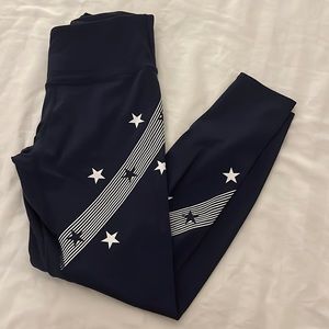 Navy blue star pattern soulcycle leggings